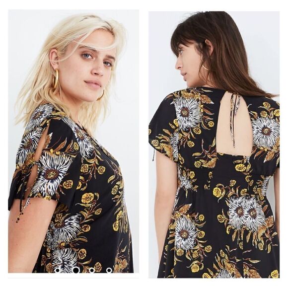 Madewell painted blooms open back mini dress 6 - Picture 7 of 10